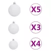  61 részes fehér-szürke karácsonyi gömbszett csúccsal + 150 LED