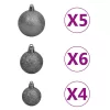  61 részes fehér-szürke karácsonyi gömbszett csúccsal + 150 LED