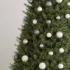  120 részes fehér-szürke karácsonyi gömbszett csúccsal + 300 LED