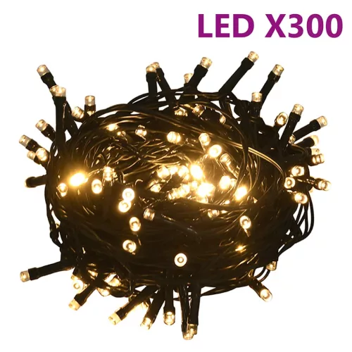  120 részes fehér-szürke karácsonyi gömbszett csúccsal + 300 LED