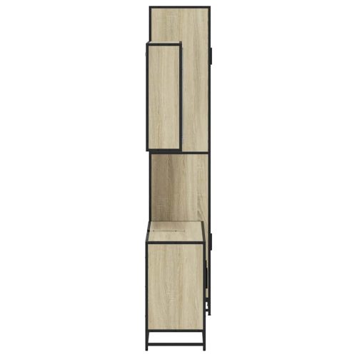  3 részes sonoma tölgyszínű szerelt fa fürdőszobai bútorszett