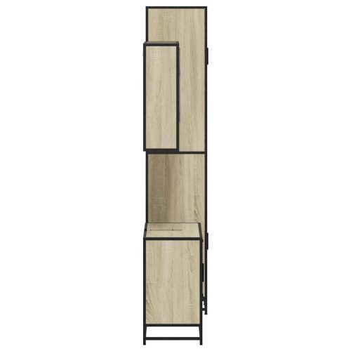  3 részes sonoma tölgyszínű szerelt fa fürdőszobai bútorszett