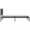  barna tölgy színű fém ágykeret matrac nélkül 200 x 200 cm