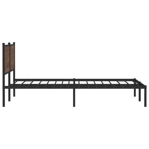  barna tölgy színű fém ágykeret matrac nélkül 200 x 200 cm