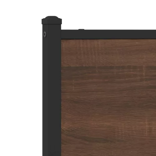  barna tölgy színű fém ágykeret matrac nélkül 200 x 200 cm
