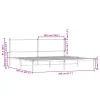  barna tölgy színű fém ágykeret matrac nélkül 200 x 200 cm