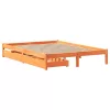  viaszbarna tömör fenyőfa ágy matrac nélkül 120 x 200 cm