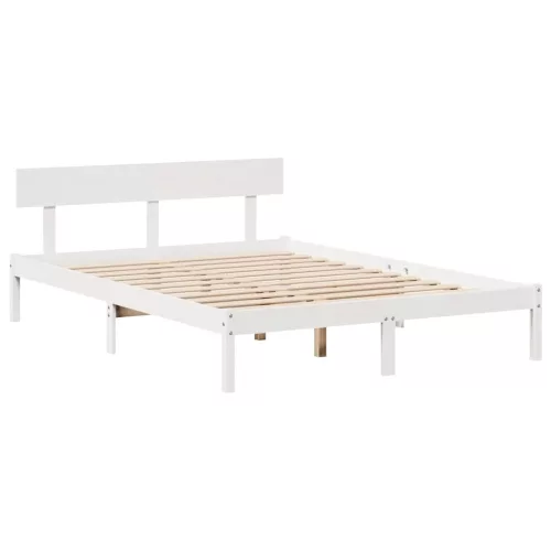  fehér tömör fenyőfa ágy matrac nélkül 120 x 190 cm