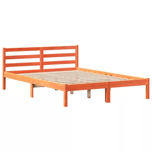  viaszbarna tömör fenyőfa ágy matrac nélkül 120 x 190 cm