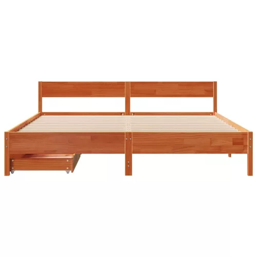  viaszbarna tömör fenyőfa ágy matrac nélkül 200 x 200 cm