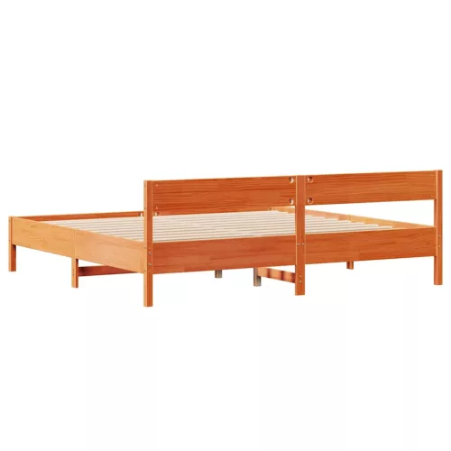  viaszbarna tömör fenyőfa ágy matrac nélkül 200 x 200 cm