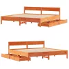  viaszbarna tömör fenyőfa ágy matrac nélkül 200 x 200 cm