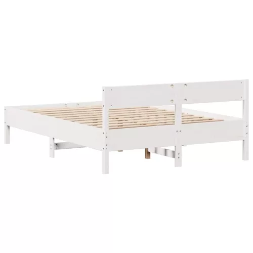  fehér tömör fenyőfa ágy matrac nélkül 135 x 190 cm
