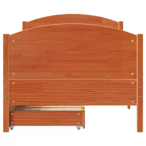  viaszbarna tömör fenyőfa ágy matrac nélkül 90 x 190 cm