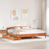  viaszbarna tömör fenyőfa ágy matrac nélkül 180 x 200 cm