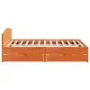  viaszbarna tömör fenyőfa ágy matrac nélkül 180 x 200 cm