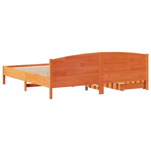  viaszbarna tömör fenyőfa ágy matrac nélkül 180 x 200 cm