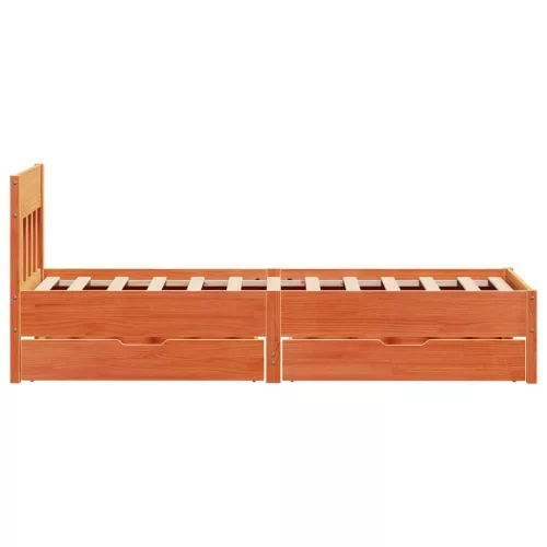  viaszbarna tömör fenyőfa ágy matrac nélkül 90 x 200 cm