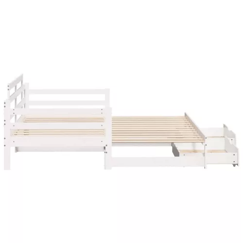  fehér kihúzható heverő fiókokkal matrac nélkül 80 x 200 cm