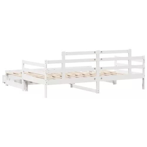  fehér kihúzható heverő fiókokkal matrac nélkül 80 x 200 cm