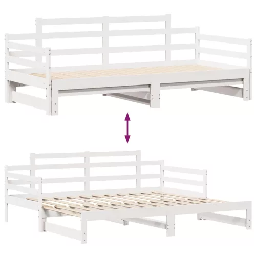  fehér kihúzható heverő fiókokkal matrac nélkül 80 x 200 cm