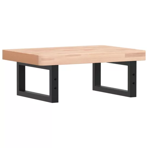  acél és tömör bükkfa falra szerelhető mosdópolc