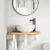  acél és tömör tölgyfa falra szerelhető mosdópolc