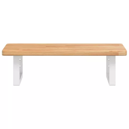  acél és tömör tölgyfa falra szerelhető mosdópolc