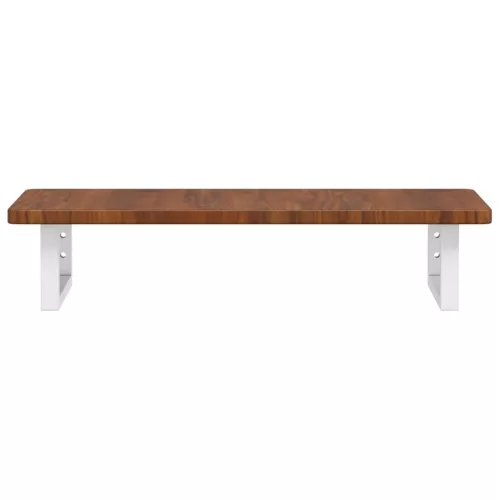  acél és tömör tölgyfa falra szerelhető mosdópolc