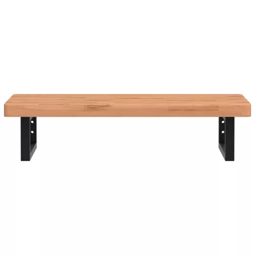  acél és tömör bükkfa falra szerelhető mosdópolc