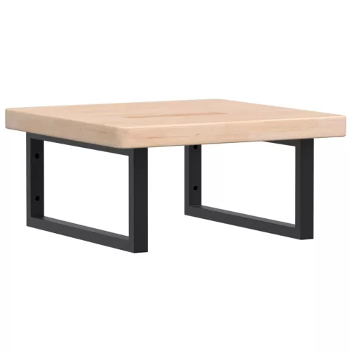  acél és tömör tölgyfa falra szerelhető mosdópolc