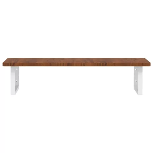  acél és tömör tölgyfa falra szerelhető mosdópolc