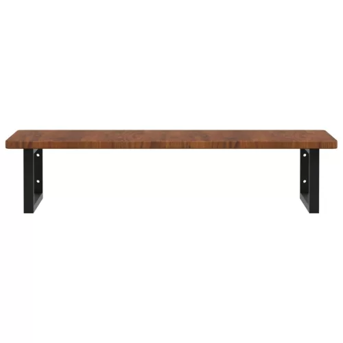  acél és tömör tölgyfa falra szerelhető mosdópolc