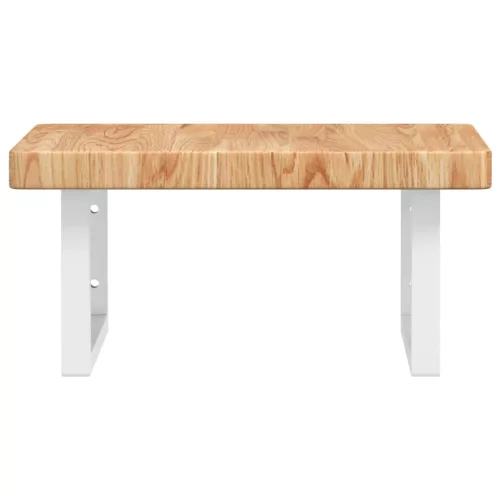  acél és tömör tölgyfa falra szerelhető mosdópolc