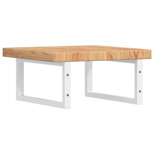  acél és tömör tölgyfa falra szerelhető mosdópolc