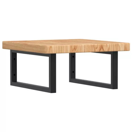  acél és tömör tölgyfa falra szerelhető mosdópolc