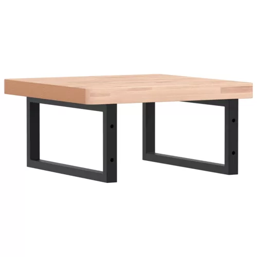  acél és tömör bükkfa falra szerelhető mosdópolc