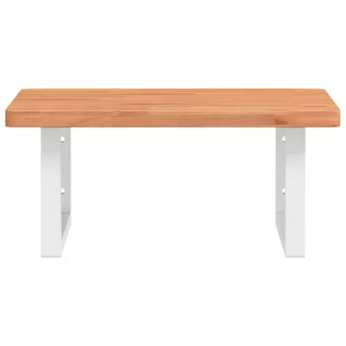  acél és tömör bükkfa falra szerelhető mosdópolc