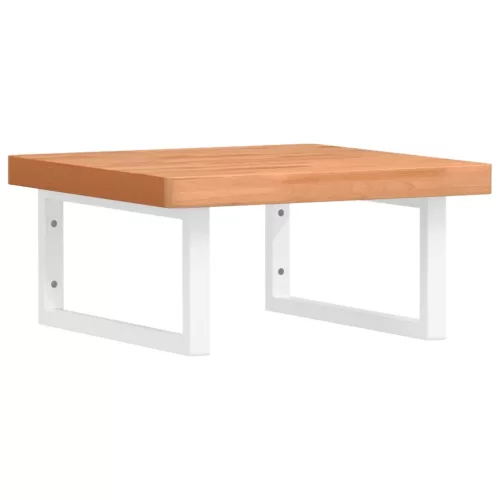  acél és tömör bükkfa falra szerelhető mosdópolc