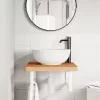  acél és tömör bükkfa falra szerelhető mosdópolc