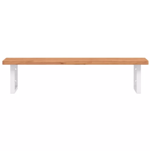  acél és tömör bükkfa falra szerelhető mosdópolc