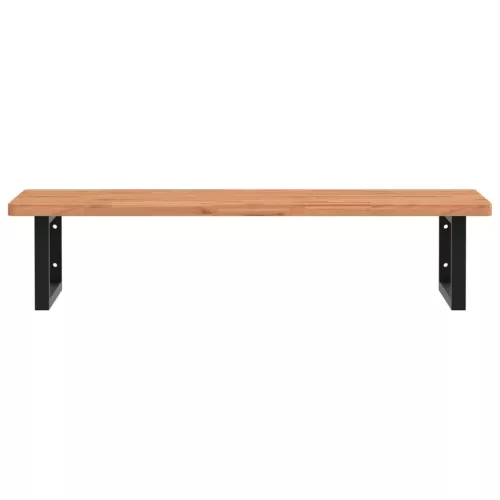  acél és tömör bükkfa falra szerelhető mosdópolc