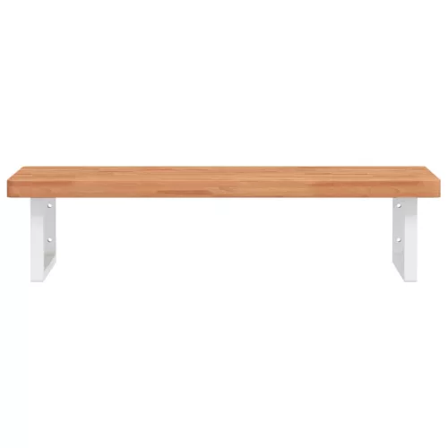  acél és tömör bükkfa falra szerelhető mosdópolc