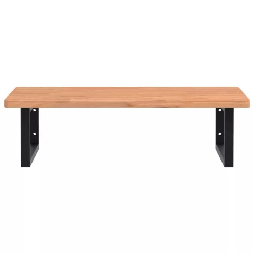  acél és tömör bükkfa falra szerelhető mosdópolc