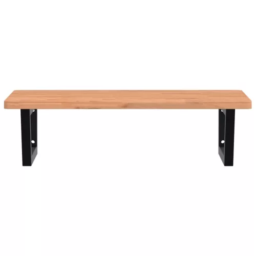  acél és tömör bükkfa falra szerelhető mosdópolc