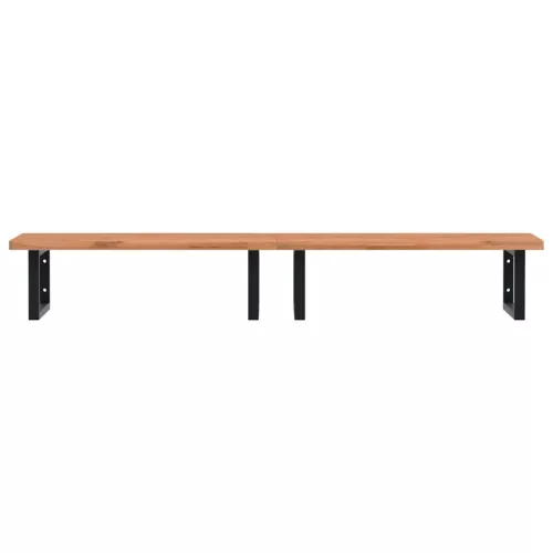  acél és tömör bükkfa falra szerelhető mosdópolc