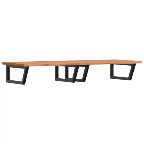  acél és tömör bükkfa falra szerelhető mosdópolc