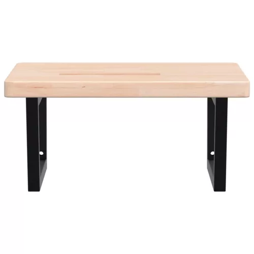  acél és tömör tölgyfa falra szerelhető mosdópolc