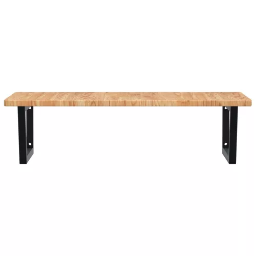  acél és tömör tölgyfa falra szerelhető mosdópolc