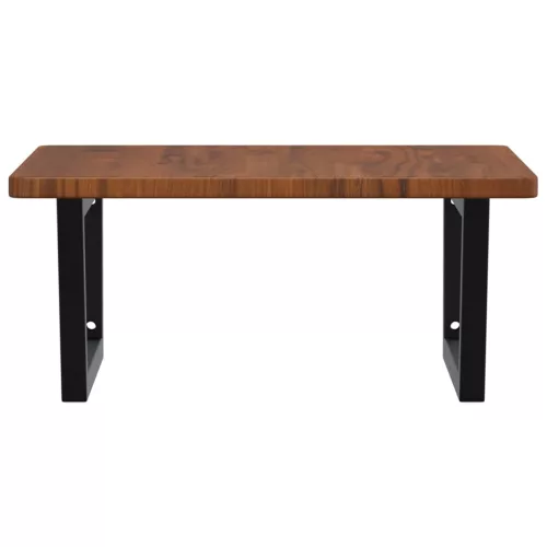  acél és tömör tölgyfa falra szerelhető mosdópolc